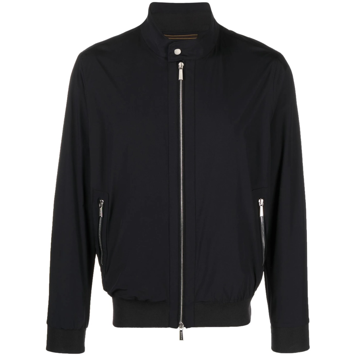 zip-up long sleeved bomber jacket