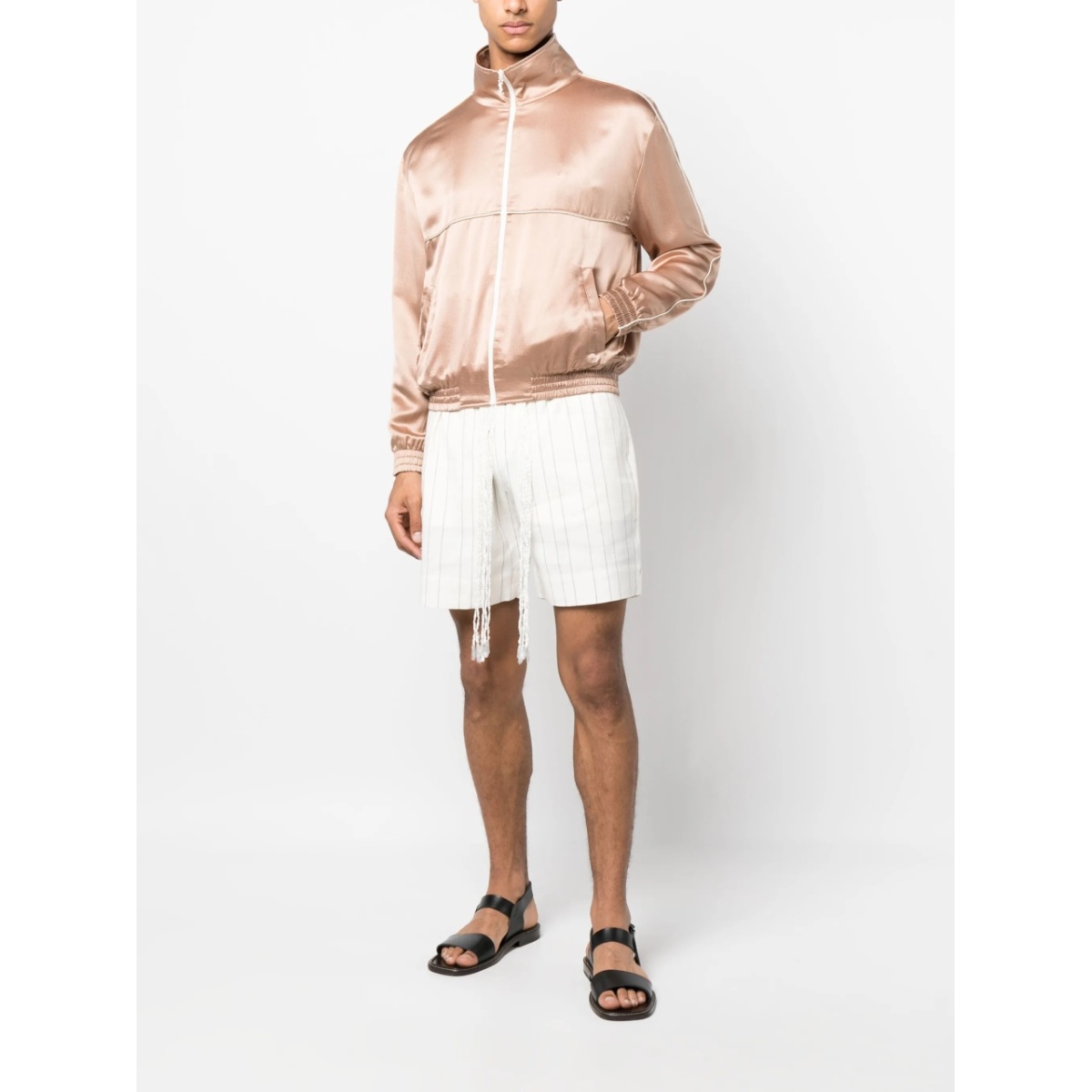 zip-up silk track jacket - Img 2