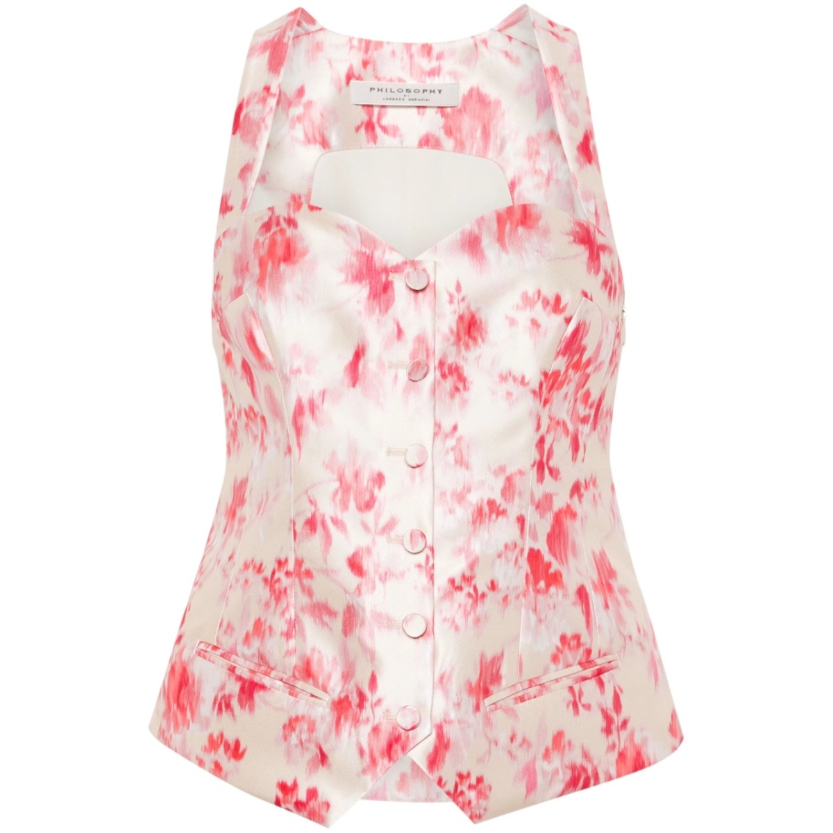 abstract-print buttoned top