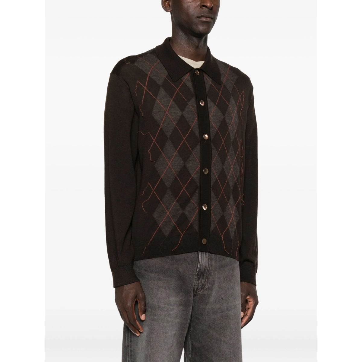 argyle-knit cardigan - Img 3