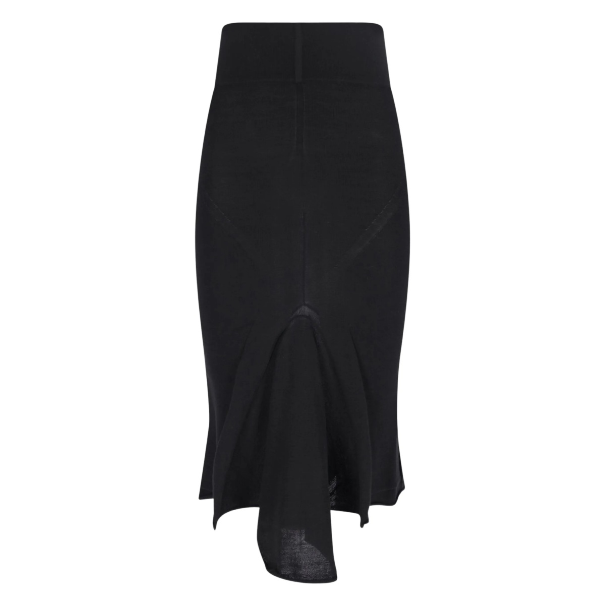 asymmetric fishtail midi skirt