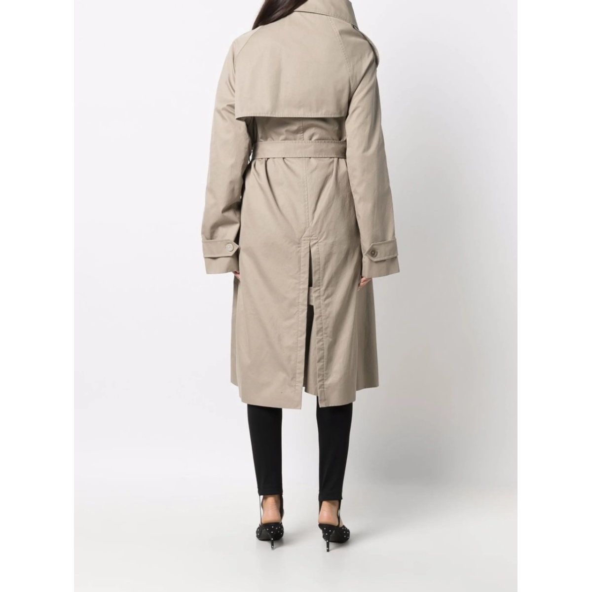 asymmetric-lapel trench coat - Img 4