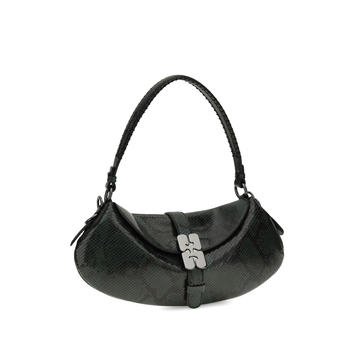 B-Kat snake-effect buckle shoulder bag - Img 3