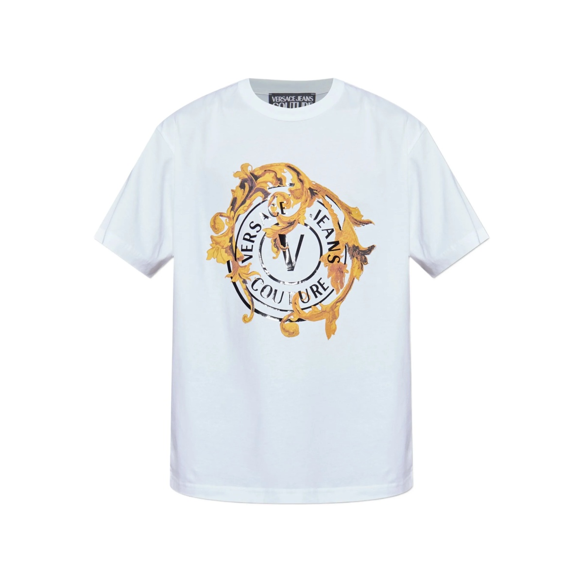 baroque-print logo-print t-shirt