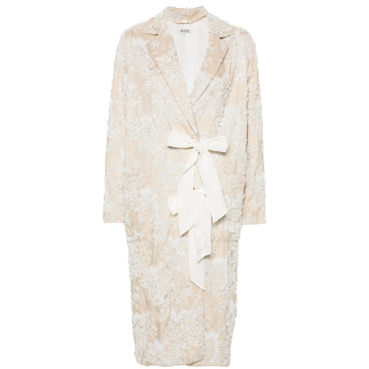 beaded jacquard coat