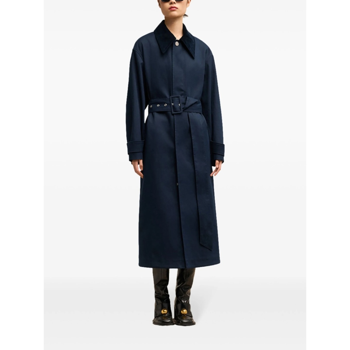 belted cotton trench coat - Img 3
