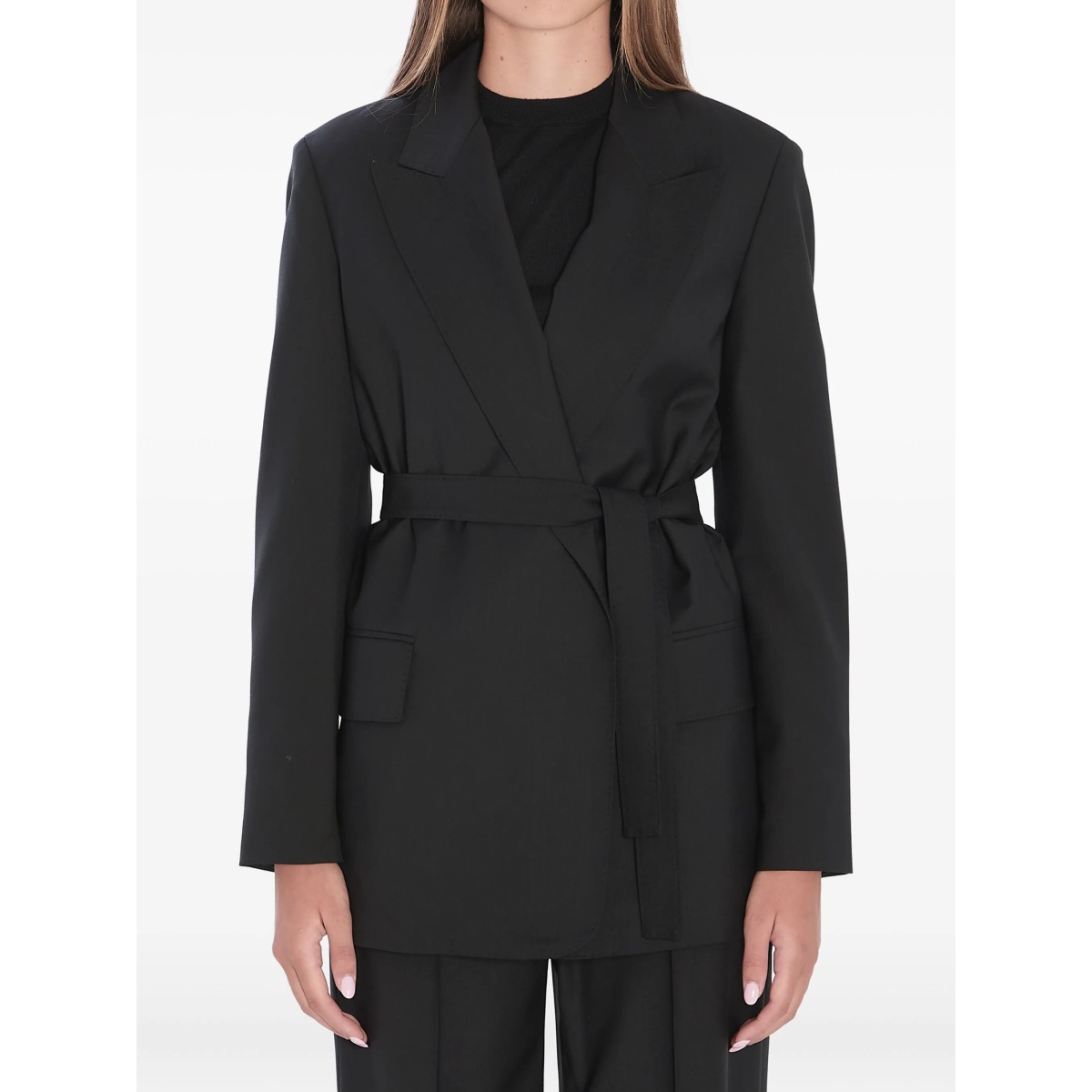 belted peak-lapels blazer