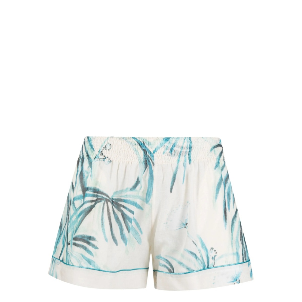 botanical-print cotton shorts