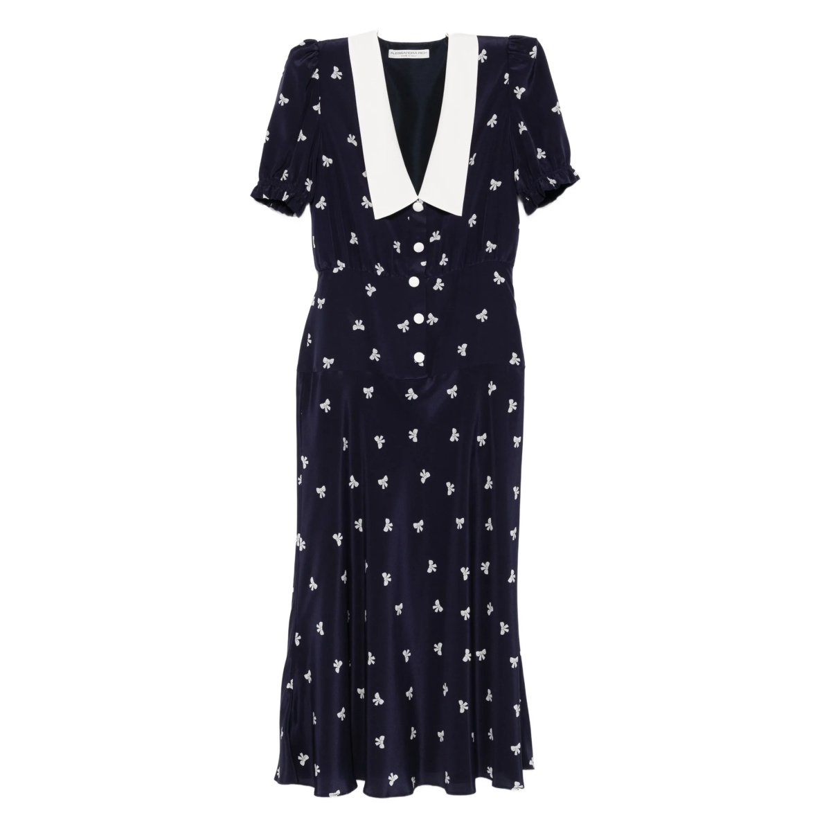 bow-print midi dress