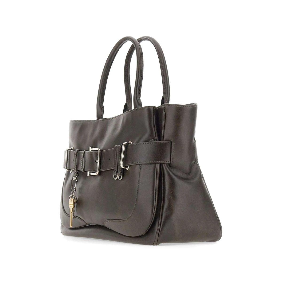 Brocle buckle charm leather tote bag - Img 3