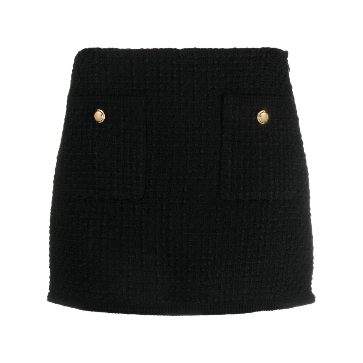 button-detail bouclé miniskirt