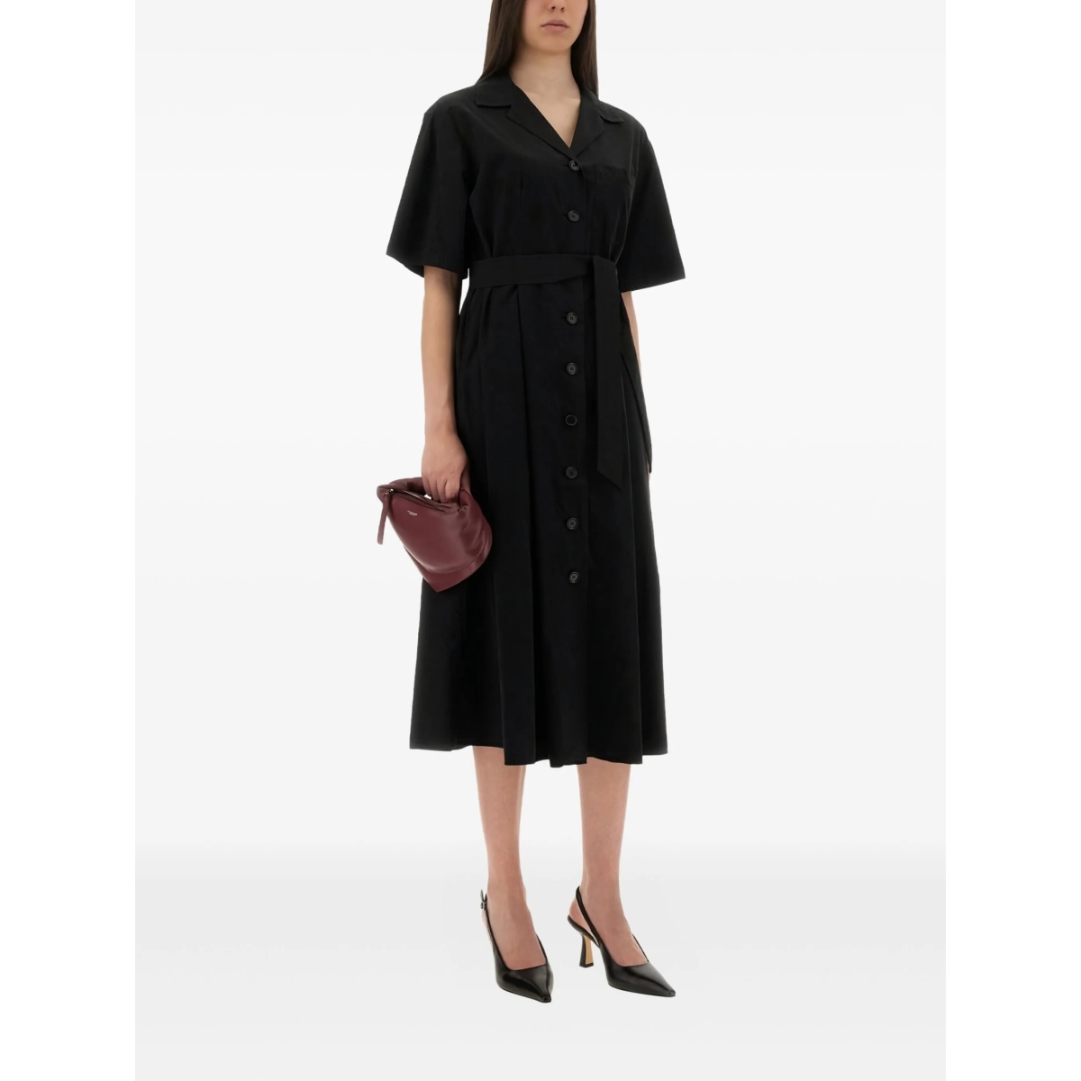 button-fastening belted maxi dress - Img 2