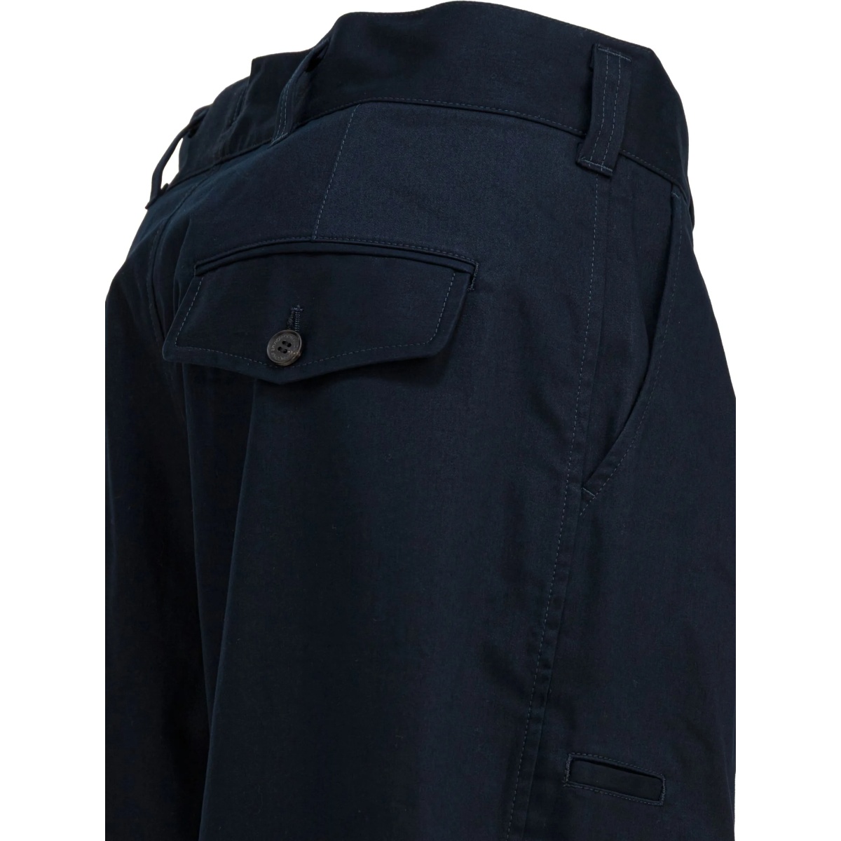 button-fastening cotton trousers - Img 4