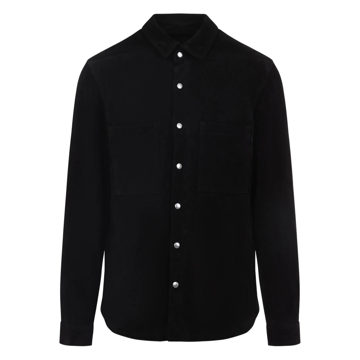 button-fastening suede shirt
