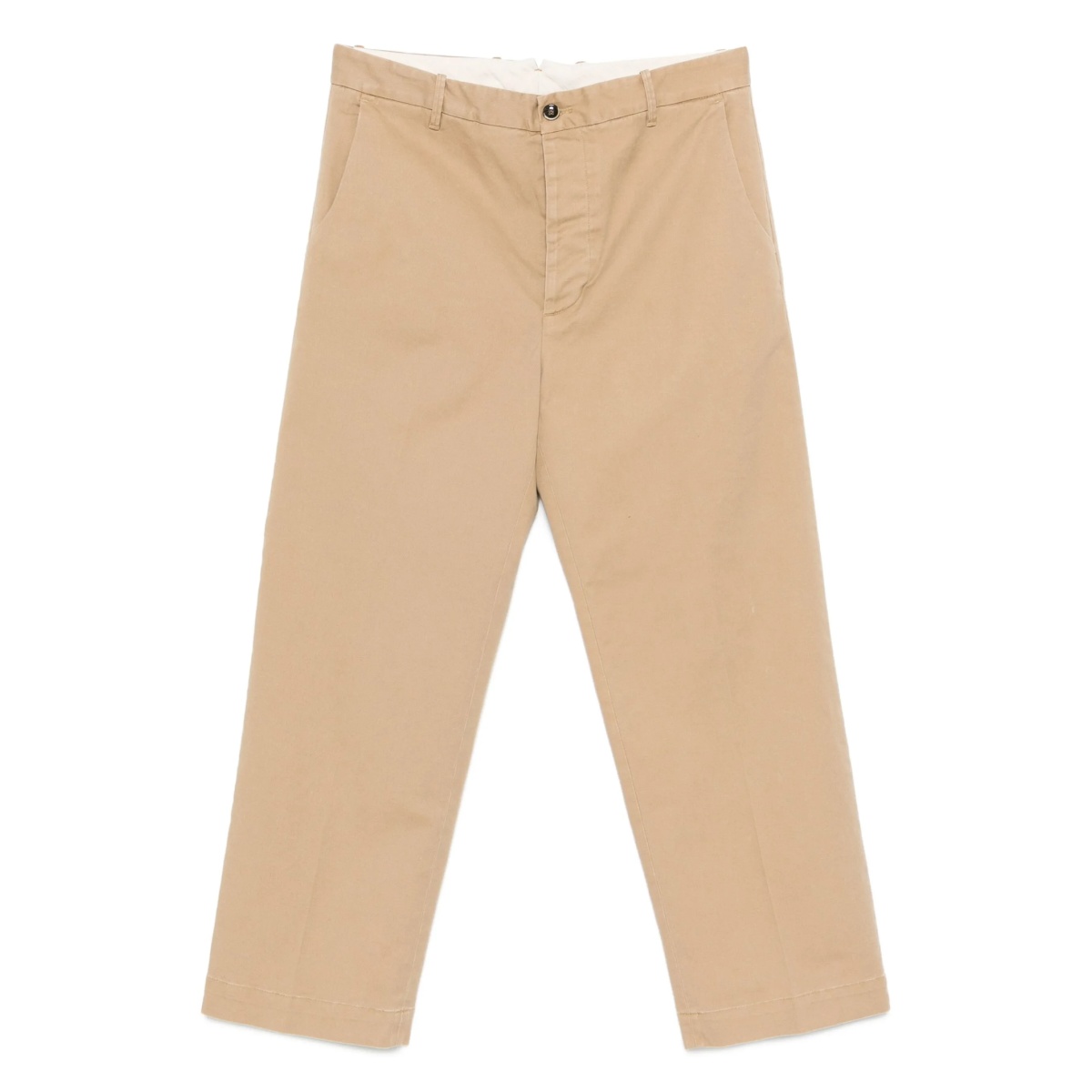 button-fly cotton trousers