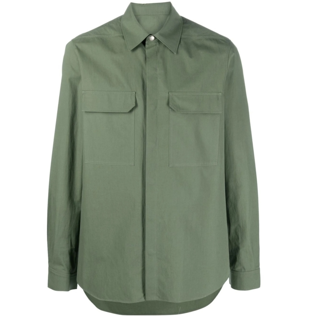 button-front long-sleeved overshirt