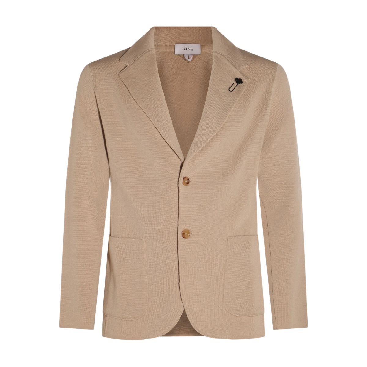 buttoned flower-embellished blazer
