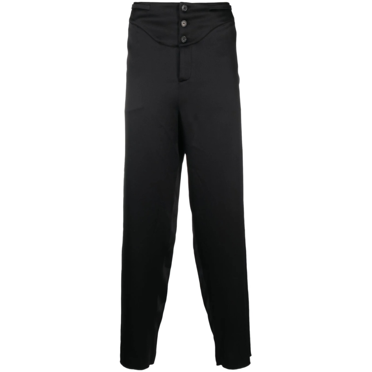 buttoned silk tapered trousers