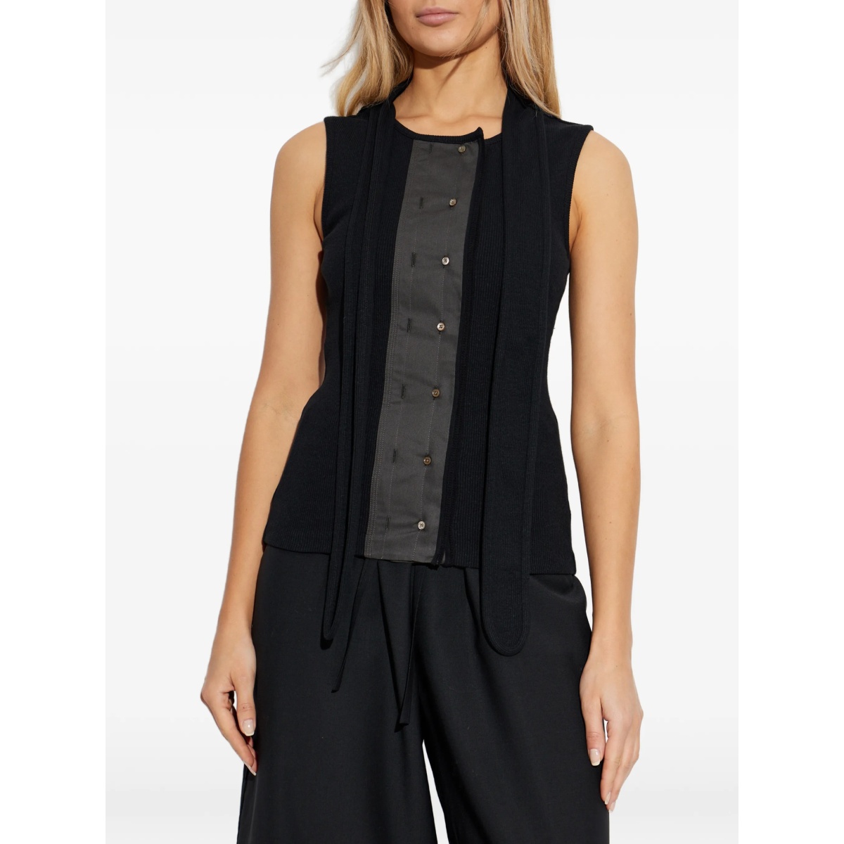 buttoned sleeveless top - Img 3