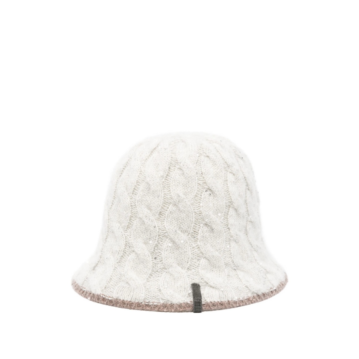 cable-knit sequined bucket hat