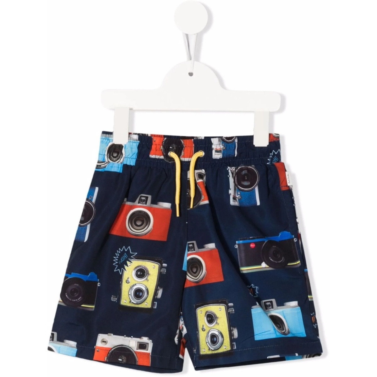 camera-print swim shorts