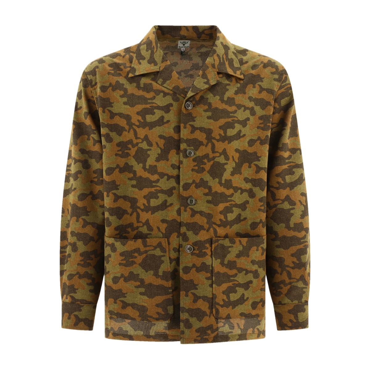camouflage-pattern shirt