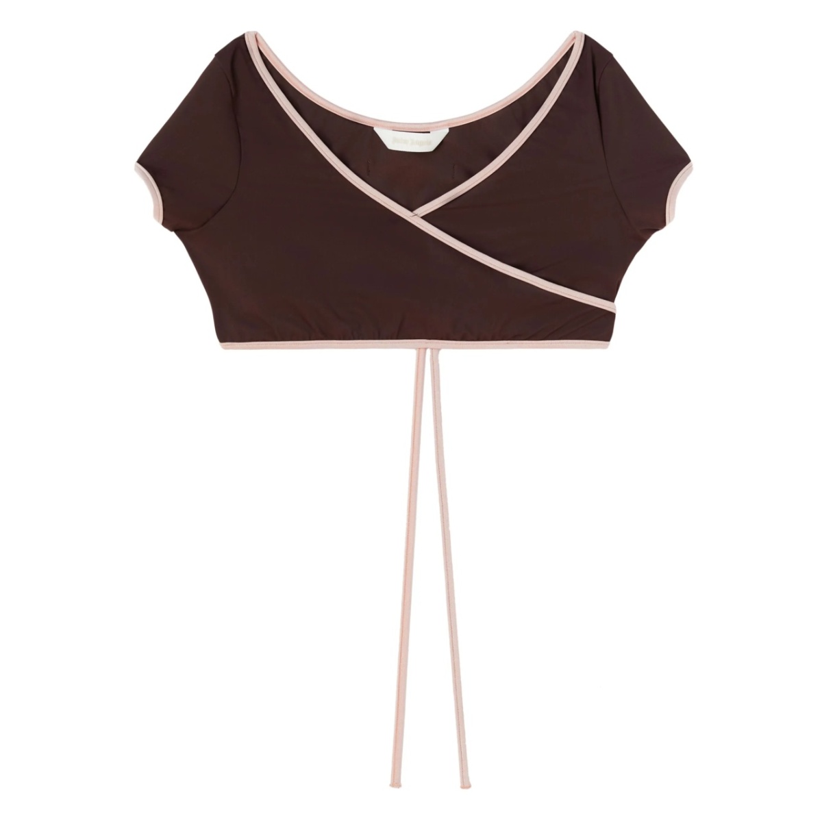 cap-sleeve wrap bikini top