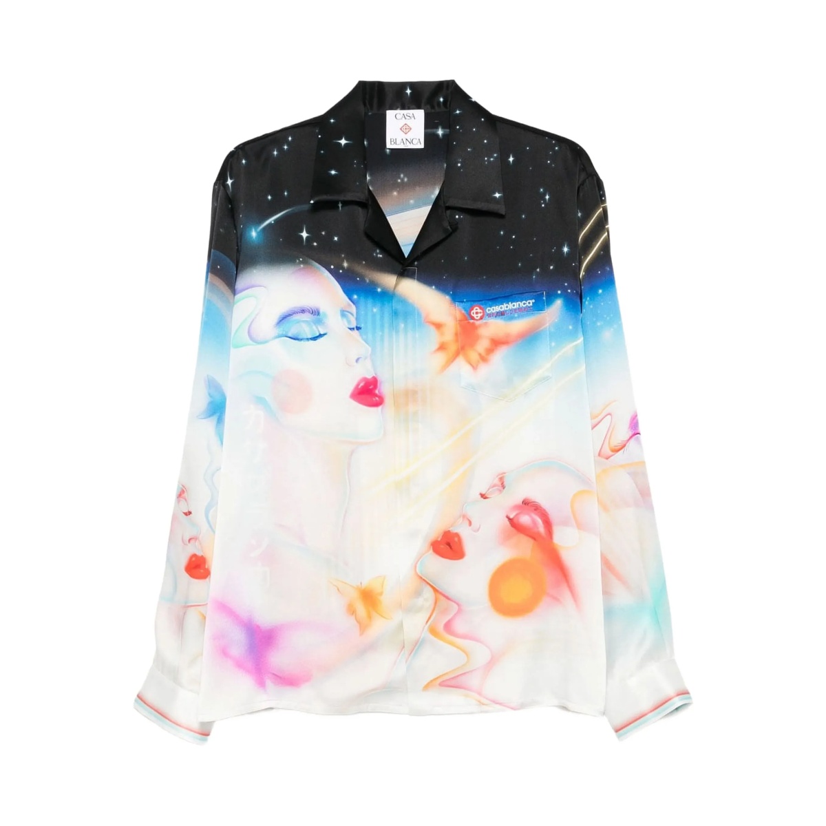 celestial-print buttoned shirt