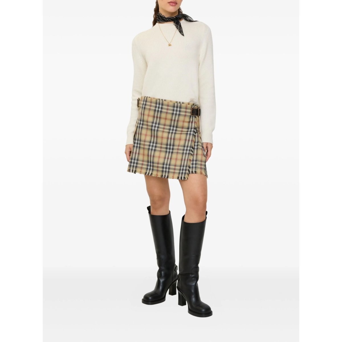 check-fringed mini kilt - Img 2
