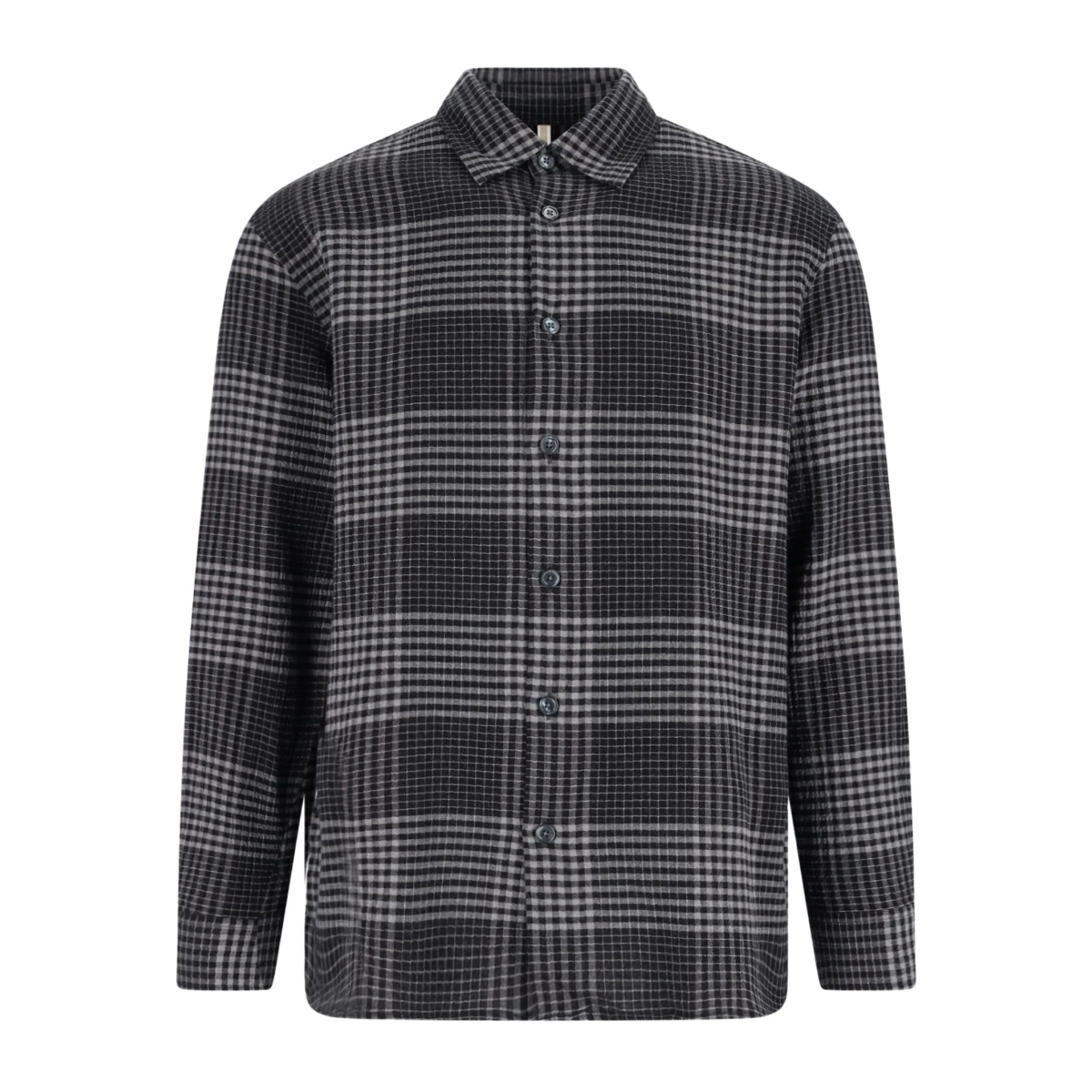 checked long-sleeved shirt