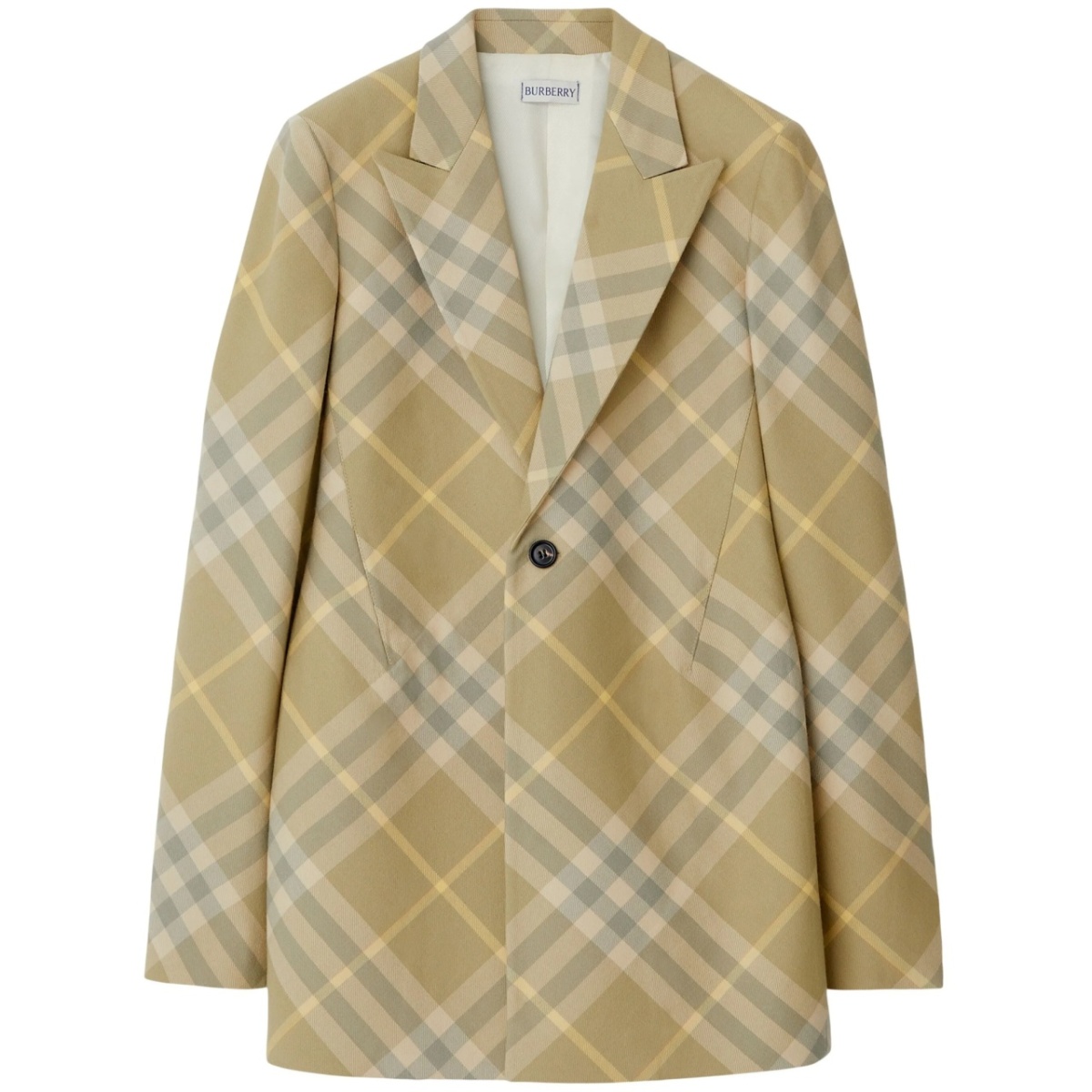 checked tailored single-breasted blazer