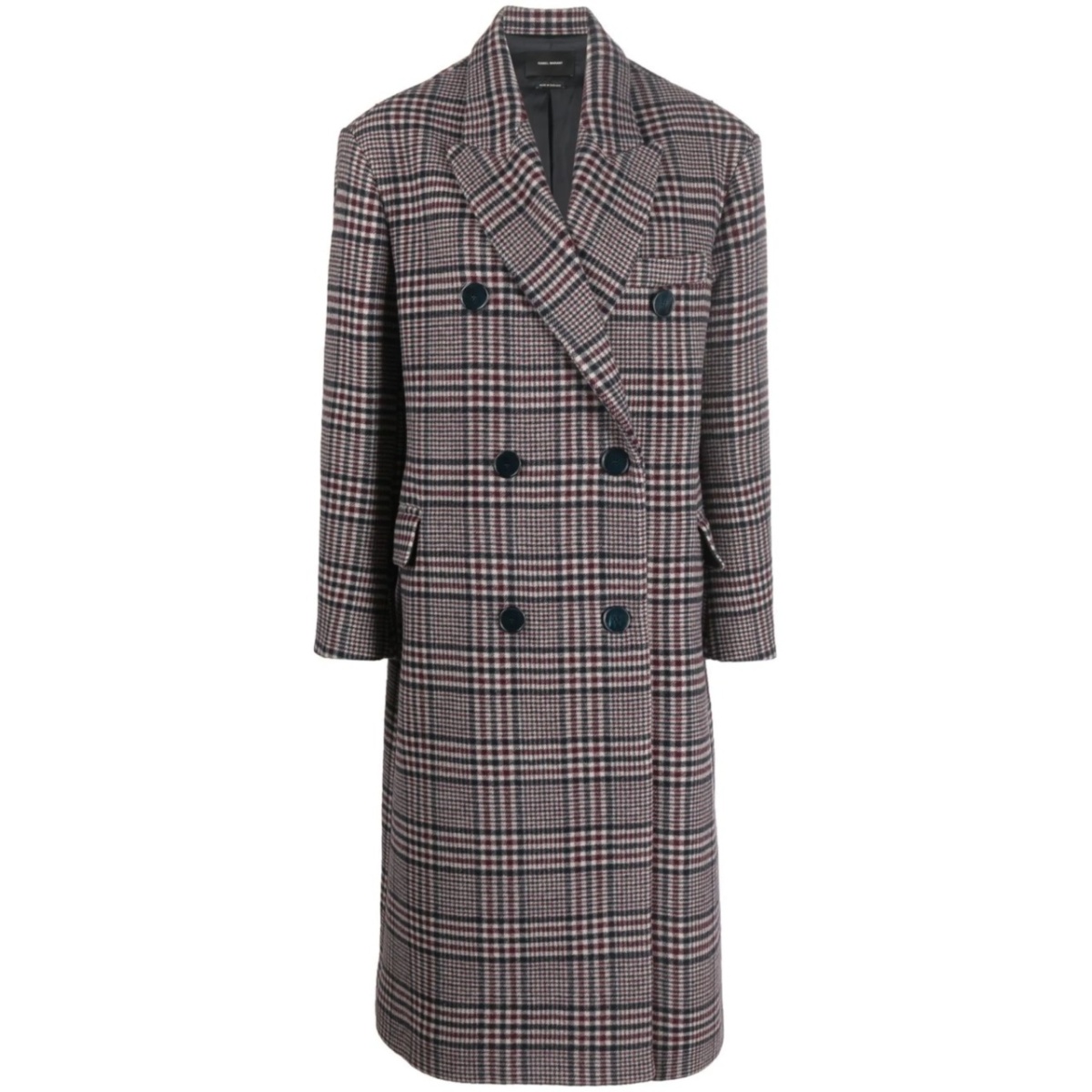 checked wool coat