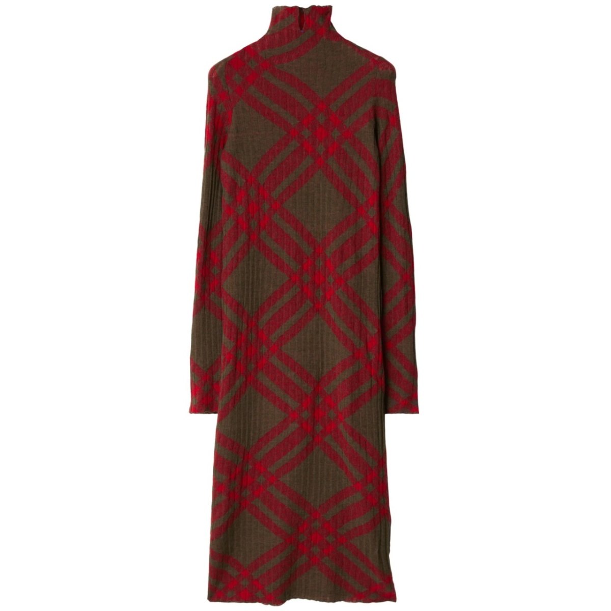 checkered wool blend shift dress