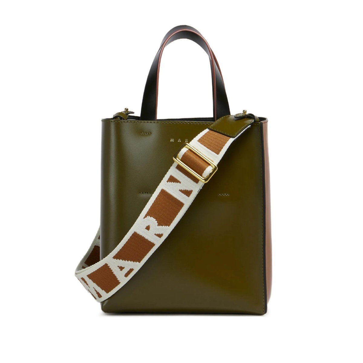 colour-block leather tote bag