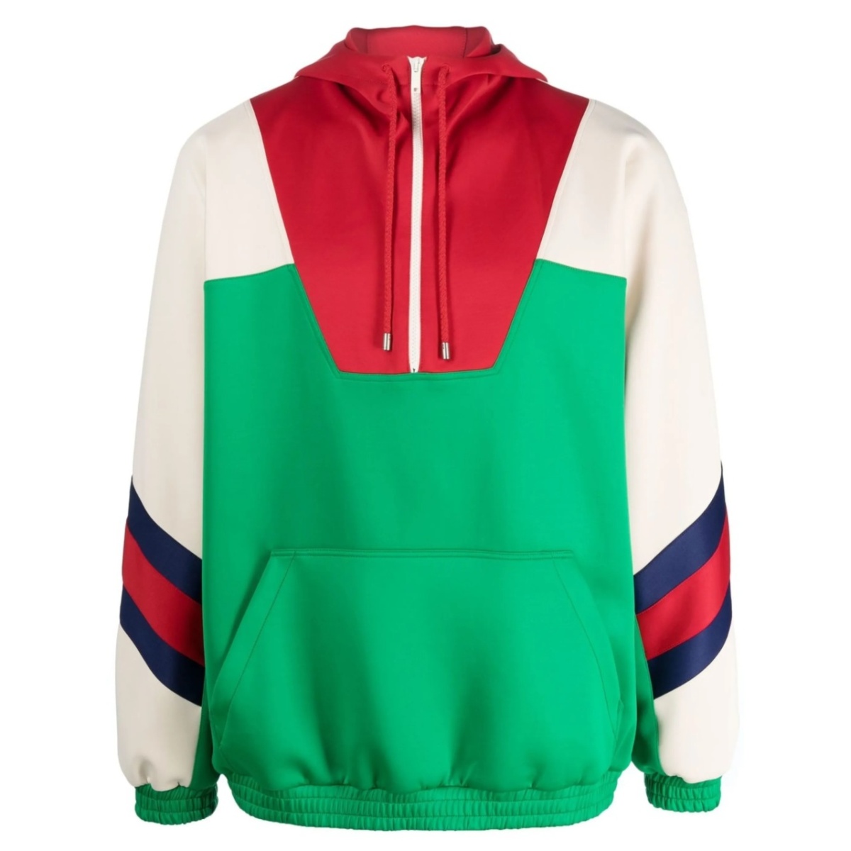 colour-block panel hoodie