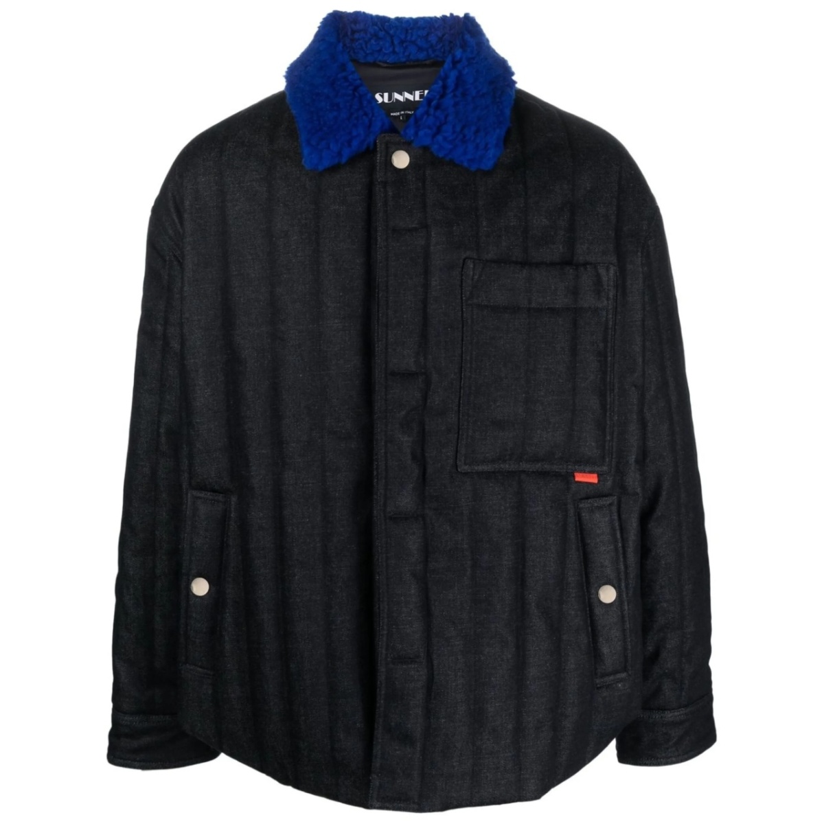 contrast-collar padded jacket