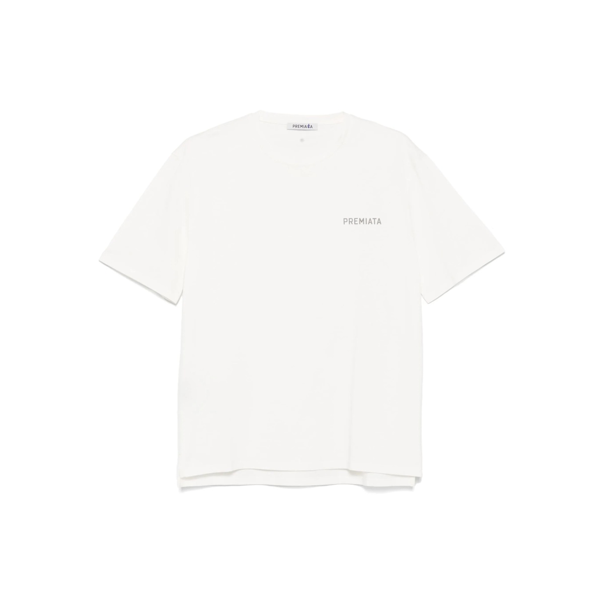 contrasting-detail side-slits T-shirt