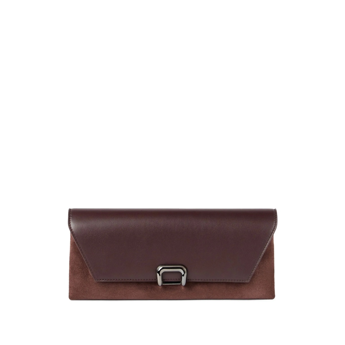 contrasting-flap clutch bag
