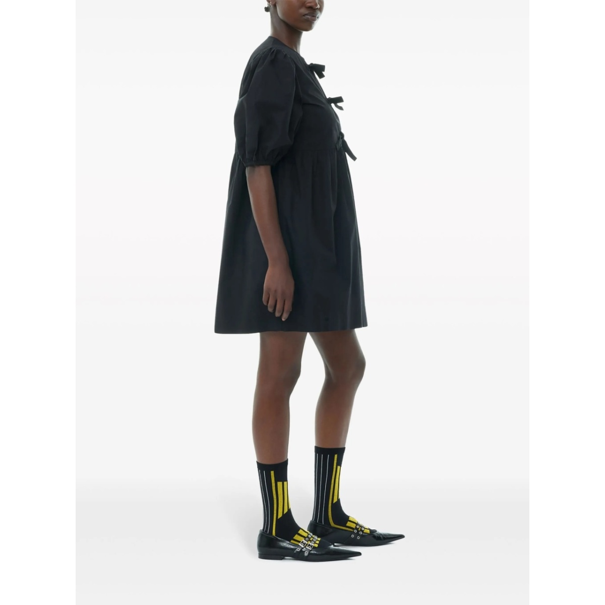 Cotton Poplin Tie String Mini Dress - Img 4