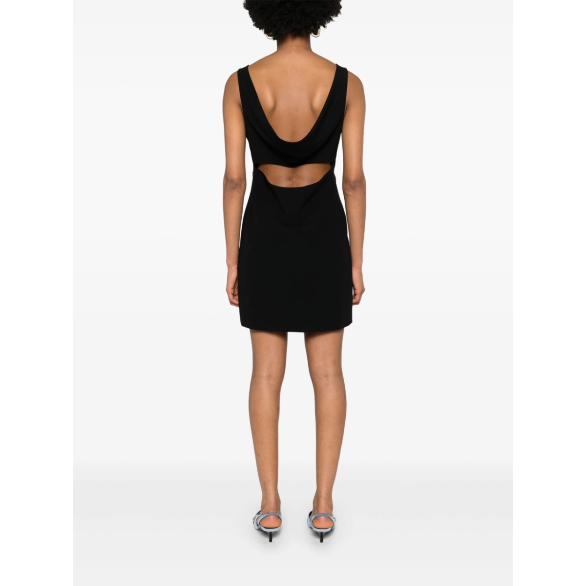 cowl-back crepe minidress - Img 4