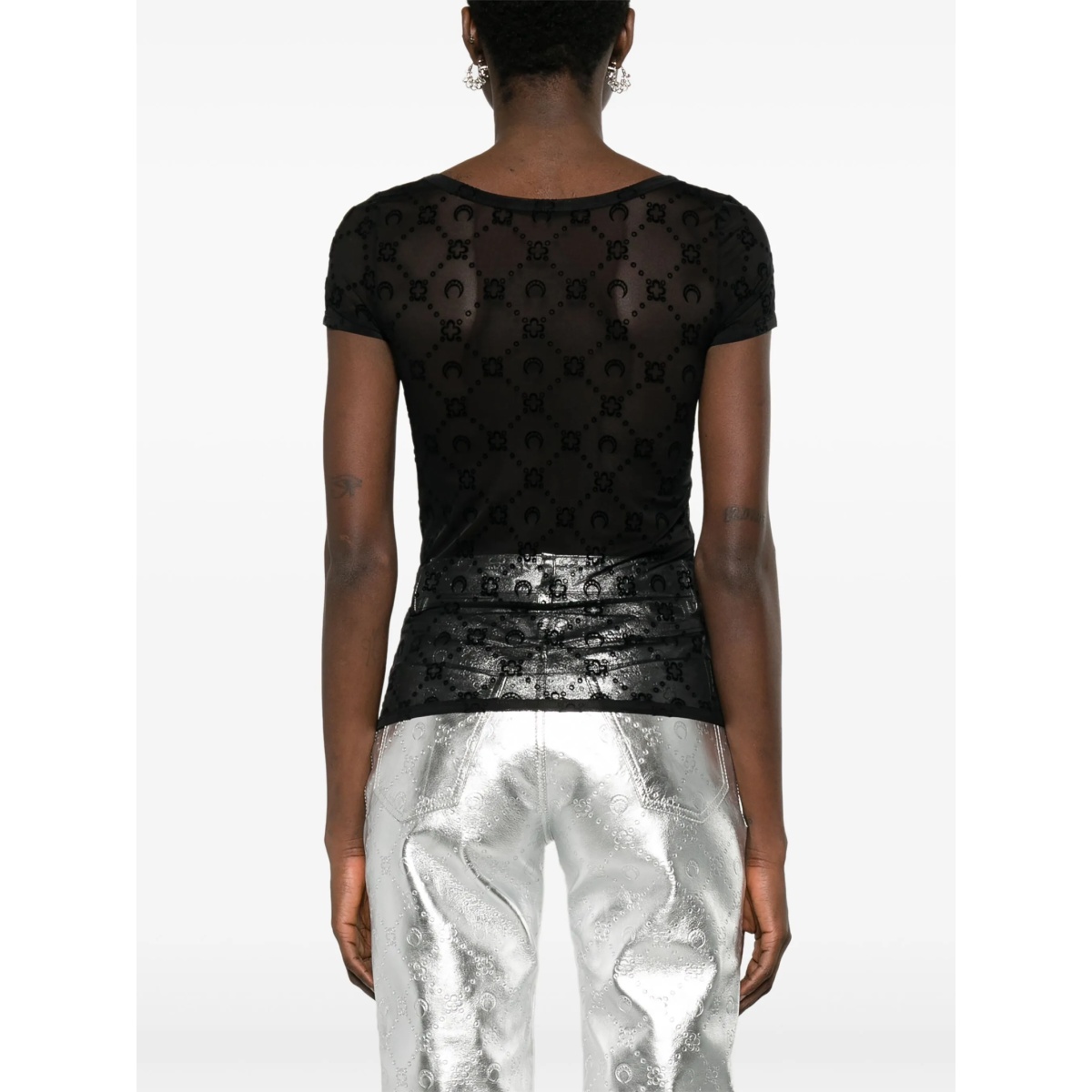 Crescent Moon-motif mesh top - Img 4