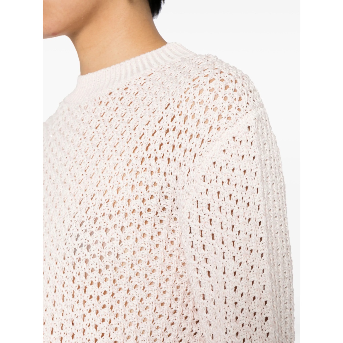 crew-neck pointelle-knit jumper - Img 5