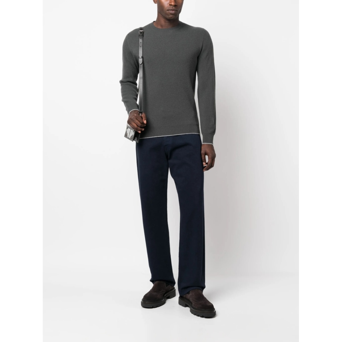 crew-neck ribbed cashmere jumper - Img 2