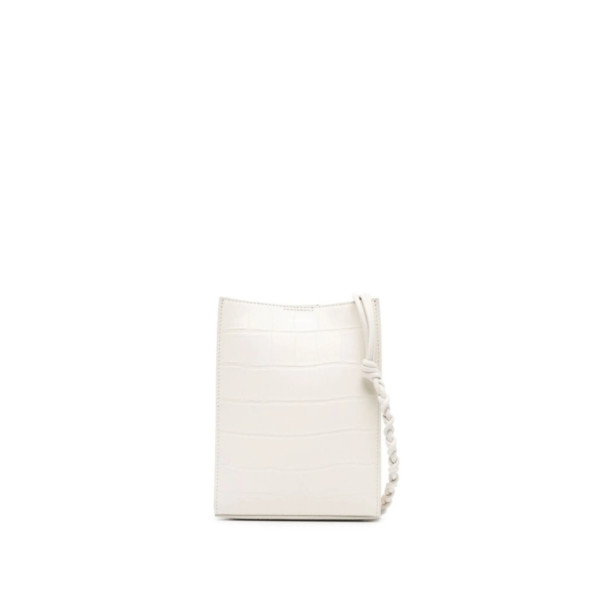 crocodile-effect leather satchel bag