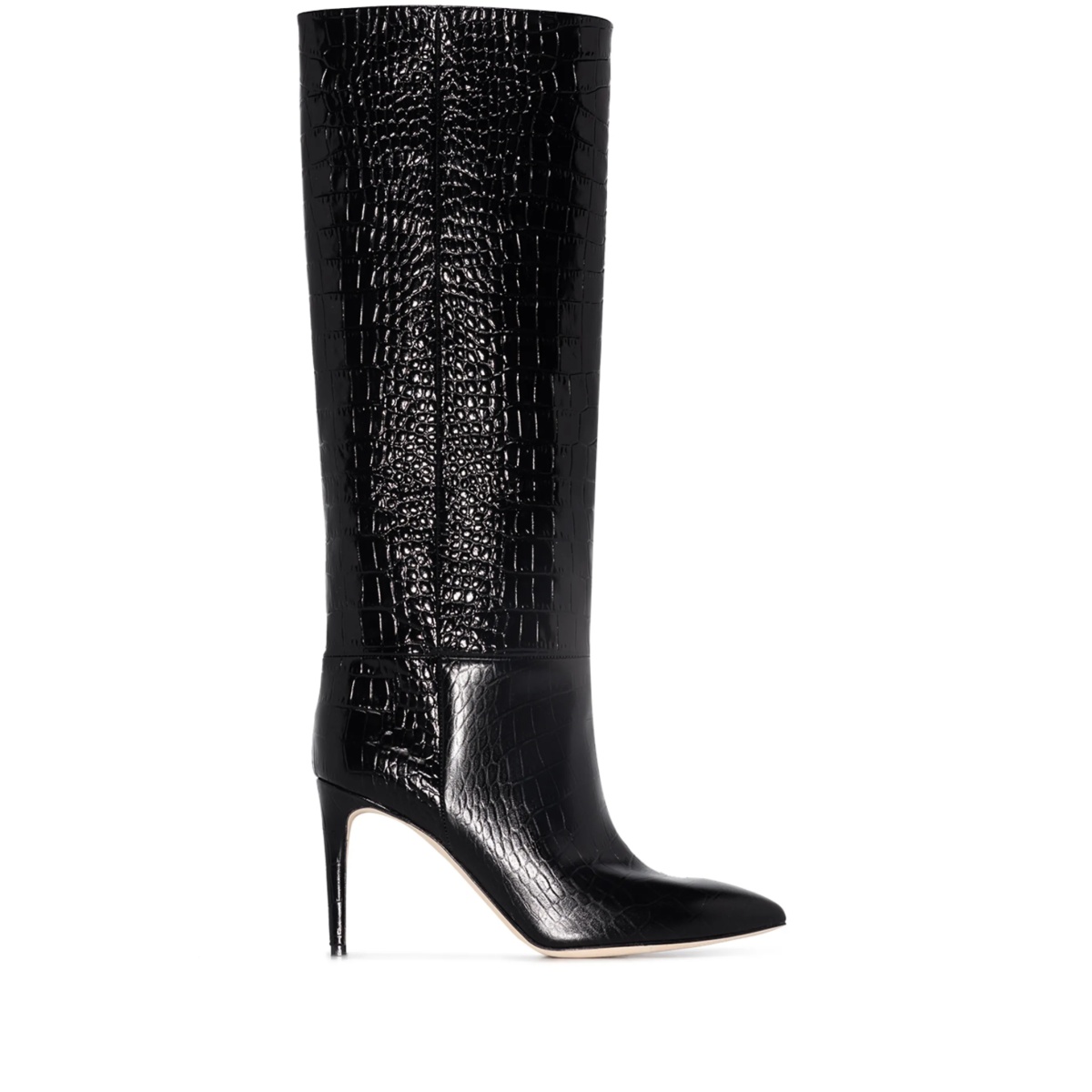 crocodile-embossed boots