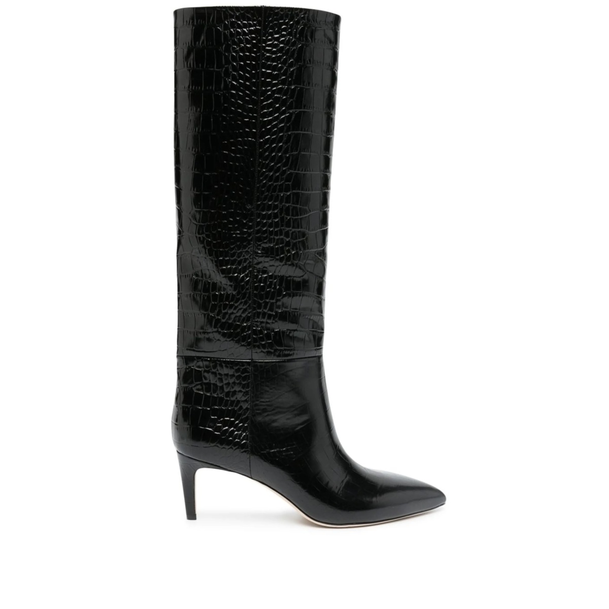 crocodile-embossed leather boots