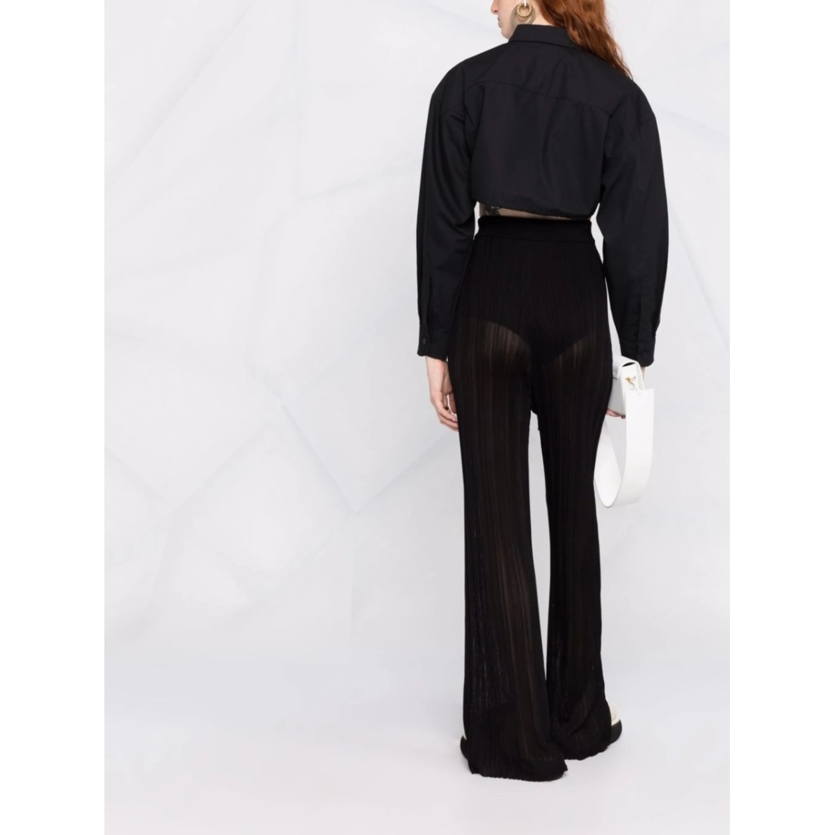 cropped cotton shirt - Img 4