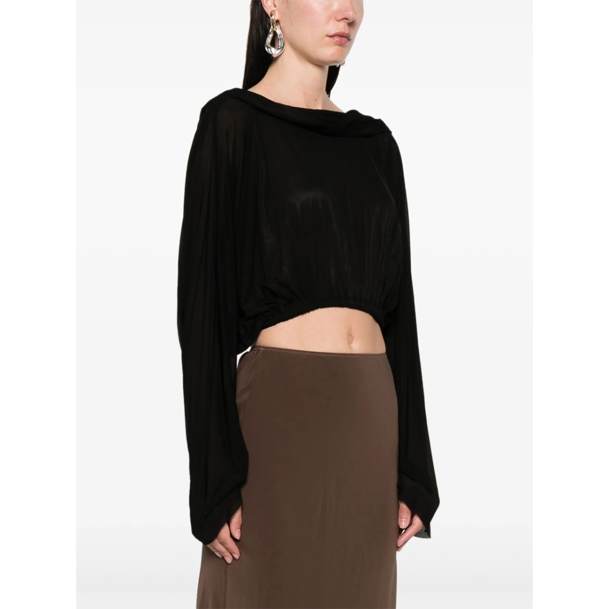 cropped hooded blouse - Img 3