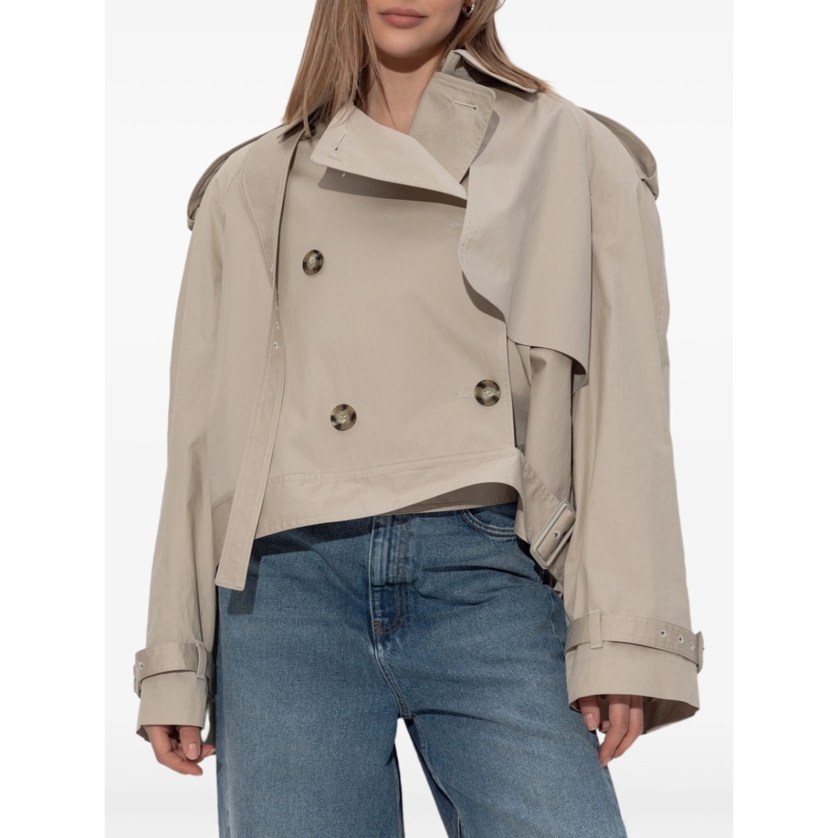 cropped trench jacket - Img 3