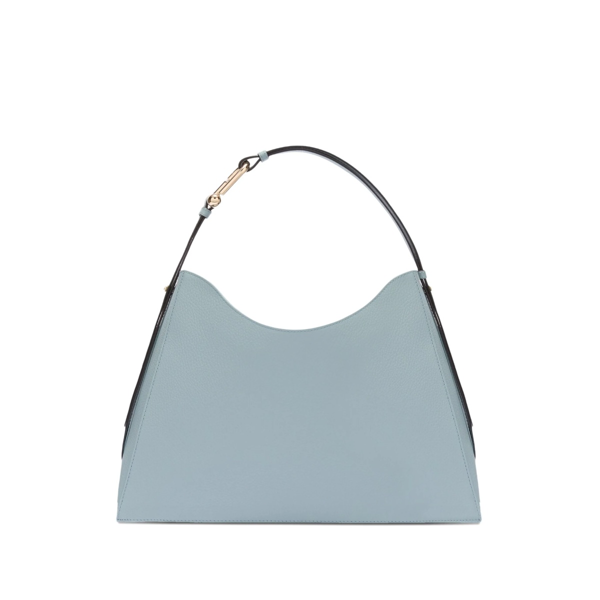 curved-handle leather shoulder bag